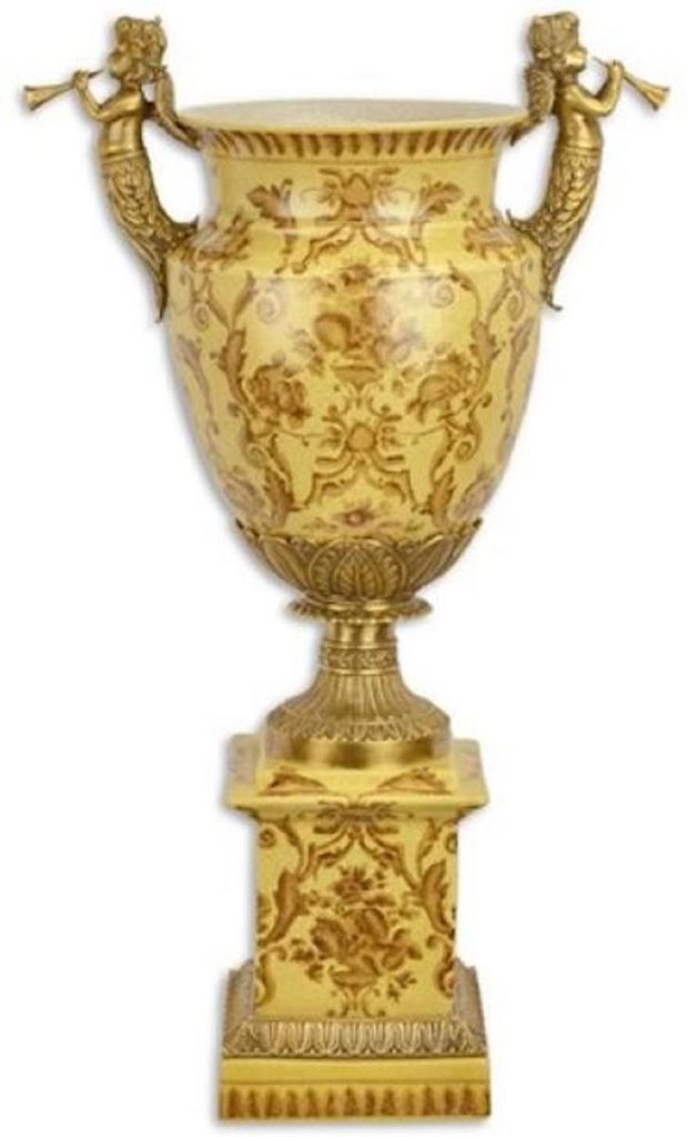 Casa Padrino Barock Porzellan Vase mit Sockel und Produktbild 