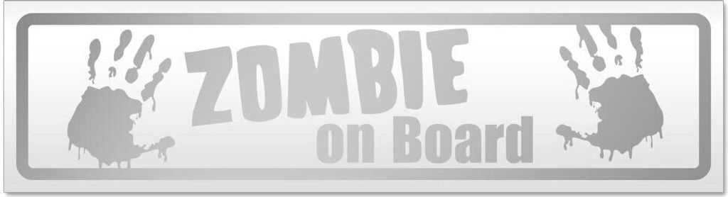 Kiwistar Zombie on Board Magnetschild Schild magnetisch - 60cm Silber - Magnetfolie für Auto PKW Kfz