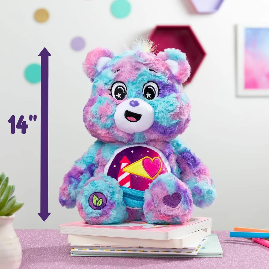 Doudou Bisounours Loveshine Bear 35cm Peluche Colorée et Moelleuse