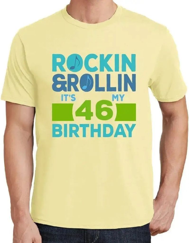Herren Grafik T-Shirt Rockin' & rollin' es ist mein Geburtstag 46 – Rockin' & Rollin', It's My Birthday 46 – Geschenk 46. Geburtstag Jahrestag 46