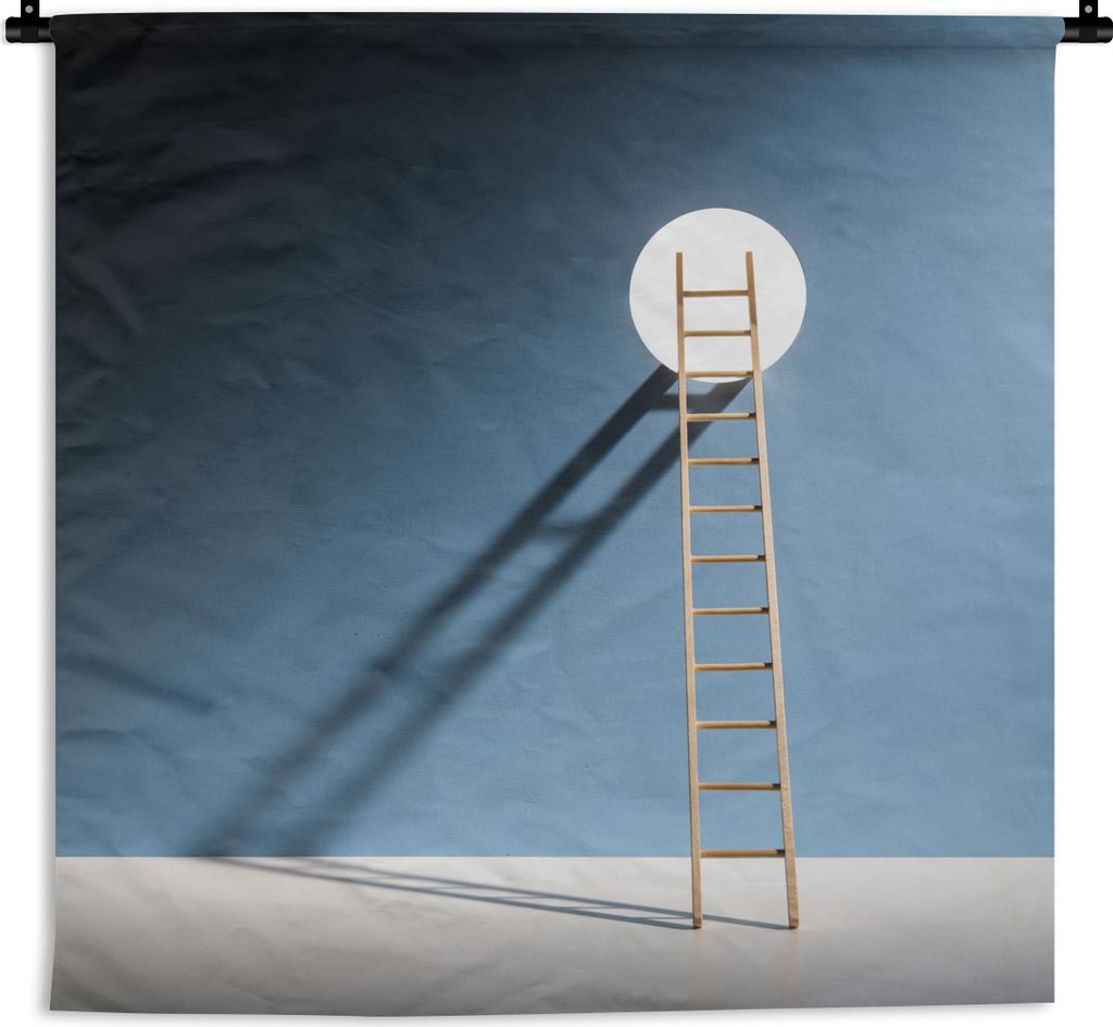 MuchoWow Wandteppich Wandbehang Ein Durchgang über eine Leiter auf die andere Seite 90x90 cm Tapisserie Dekoration Wandtuch - Wandaufhänger