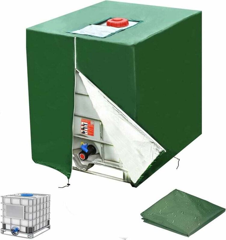 Abdeckung für 1000L IBC Tank, Schutzhülle, Anti-UV Anti-Staub IBC Tank Container Abdeckung Schutzabdeckung Wasserdicht, (120x100x116cm)