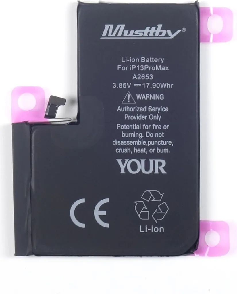Batterie Musttby iPhone 13 Pro Max 4650 mAh Haute Capacité Lithium