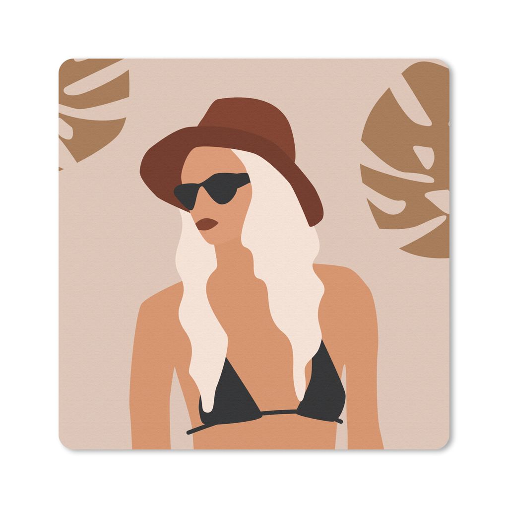 MuchoWow Mauspad Mousepad Sommer - Frau - Bikini 30x30 cm - Mousepads - Maus Mat - Pad - Mausunterlage - Gaming