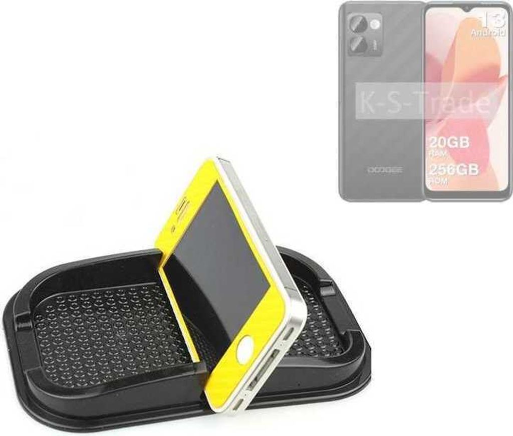 K-S-Trade Auto Anti Rutsch Matte Smartphone-Halter kompatibel mit Doogee N50 Pro Haft Pad Armaturenbrett Handy-Halterung Silikon