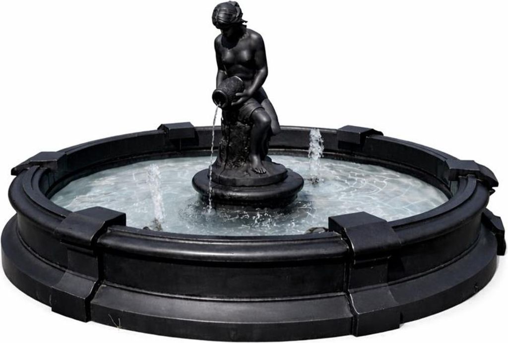 Casa Padrino Barock Garten Springbrunnen Schwarz Ø 234 x H. 115 cm - Italy