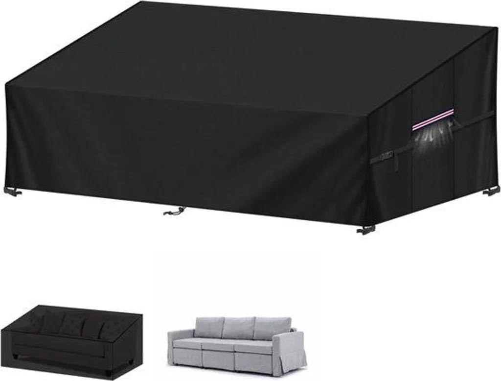 Bâche de protection pour banc de jardin 3 places Noir Tissu Oxford
