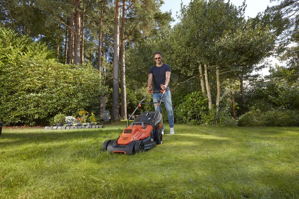 Black&Decker Elektro-Rasenm 1600W 38cm Fahrrad-Gr BEMW471BH Image du produit 