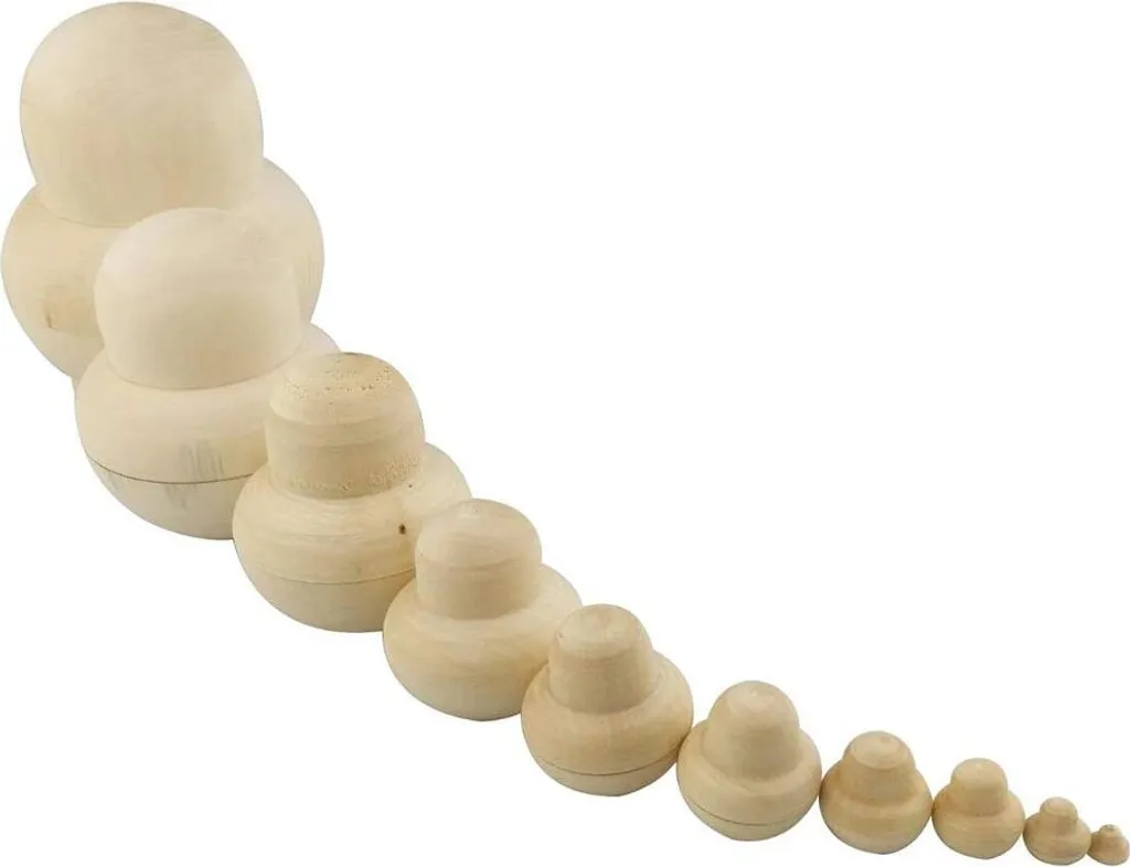 Poupée Gigogne Vierge 10 Couches - Support Loisirs Créatifs Bois Lisse
