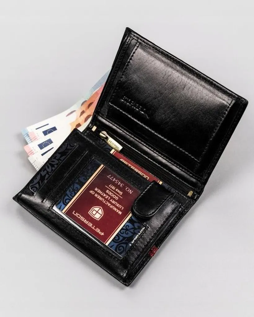 Portafoglio Verticale Peterson RFID - Vera Pelle e Sicurezza Contactless - 16