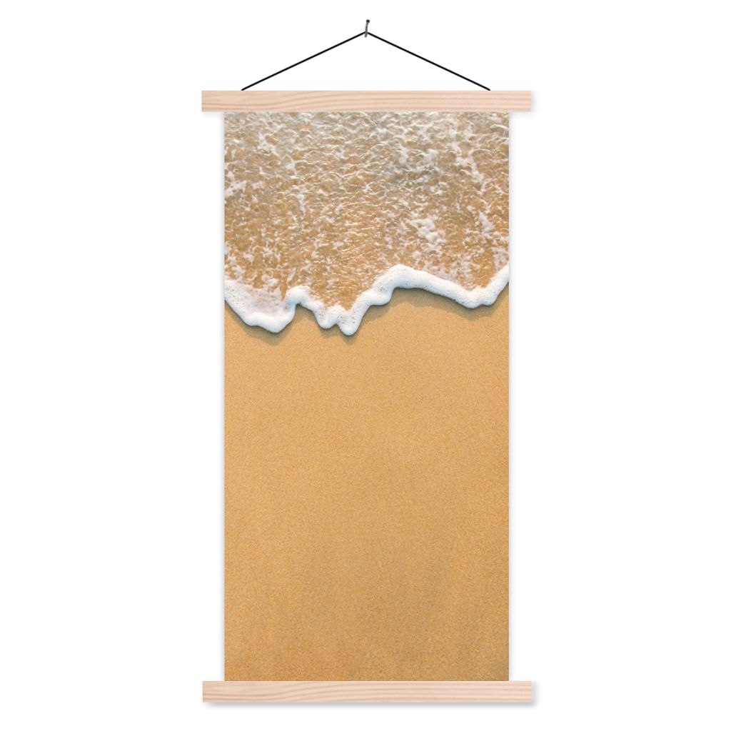 MuchoWow Textilposter Strand - Sommer - Meer 40x80 cm mit holzfarbenen Rahmen - Wohnzimmer