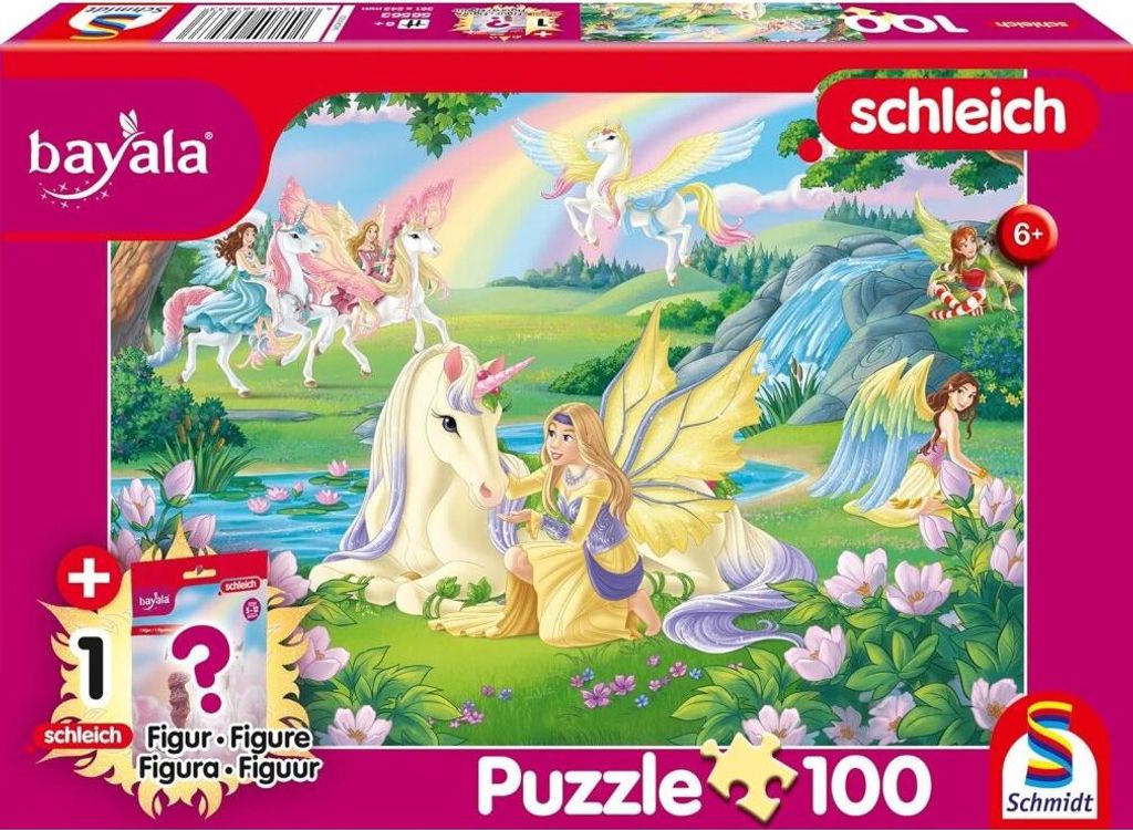 SCHMIDT Puzzle Bayala: Magische Einhö rner 100 Puzzle+ Schleich-Figur