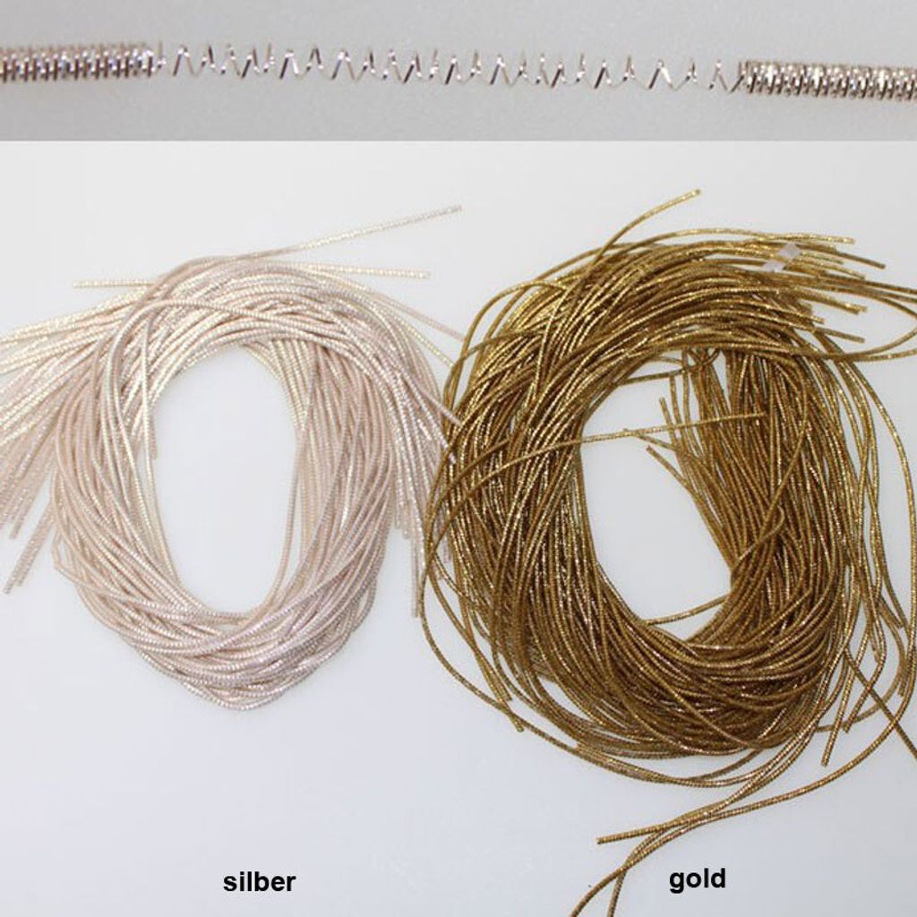 Bouillondraht - 2 mm, mittel - 100 g - gold