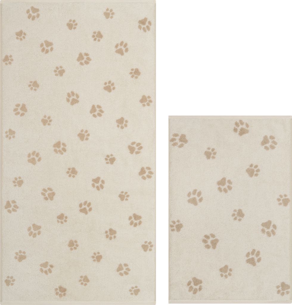Cawö Handtuch We love Dogs 6247 Farbe natur/beige Größe 50x150
