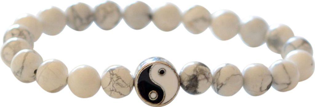 Mode klassische runde Yin Yang Perlen Uni Armband Liebhaber Paar Schmuck Geschenk-Weiß