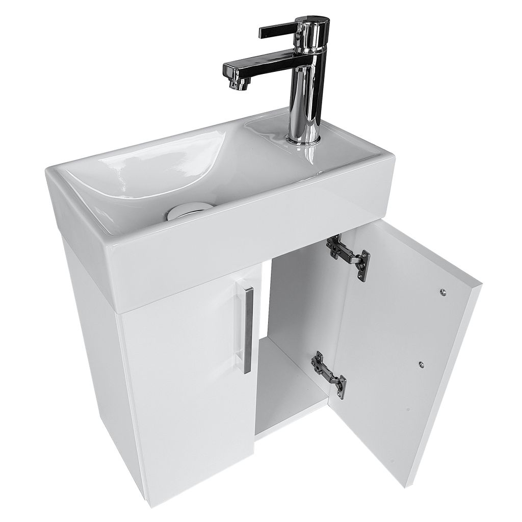 paplinskimoebel Waschbecken mit Unterschrank 41 x 22,5 x 50 cm, kleiner Badezimmer- Wandschrank für das Badezimmer, Möbel für Gäste WC
