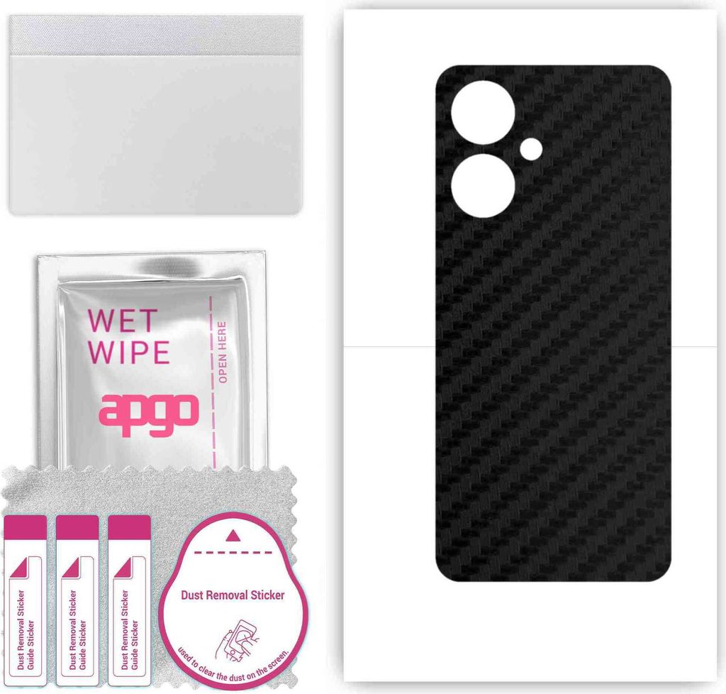 apgo Rückseite Schutzfolie, Skin, kompatibel mit Xiaomi Poco M6 5G, Hinten Displayschutzfolie aus Vinylfolie, kratzfest, einfache Montage - Schwar...