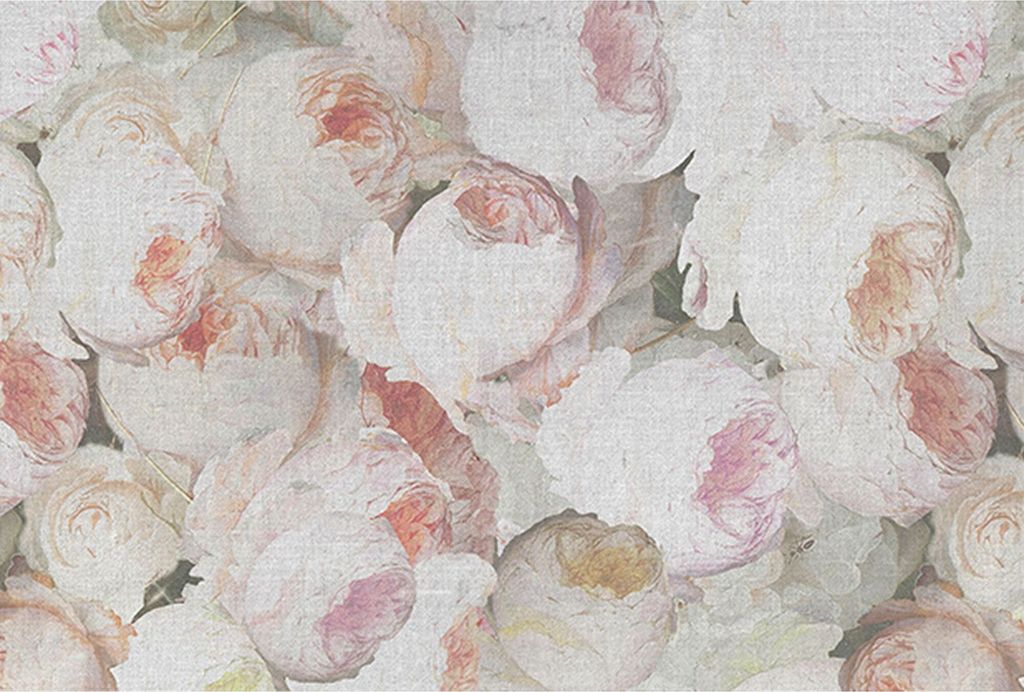 Tadessi Fototapete | Blumen | 4.00 m x 2.70 m | Rosa | Weiß | Wandbild | Digitaldruck