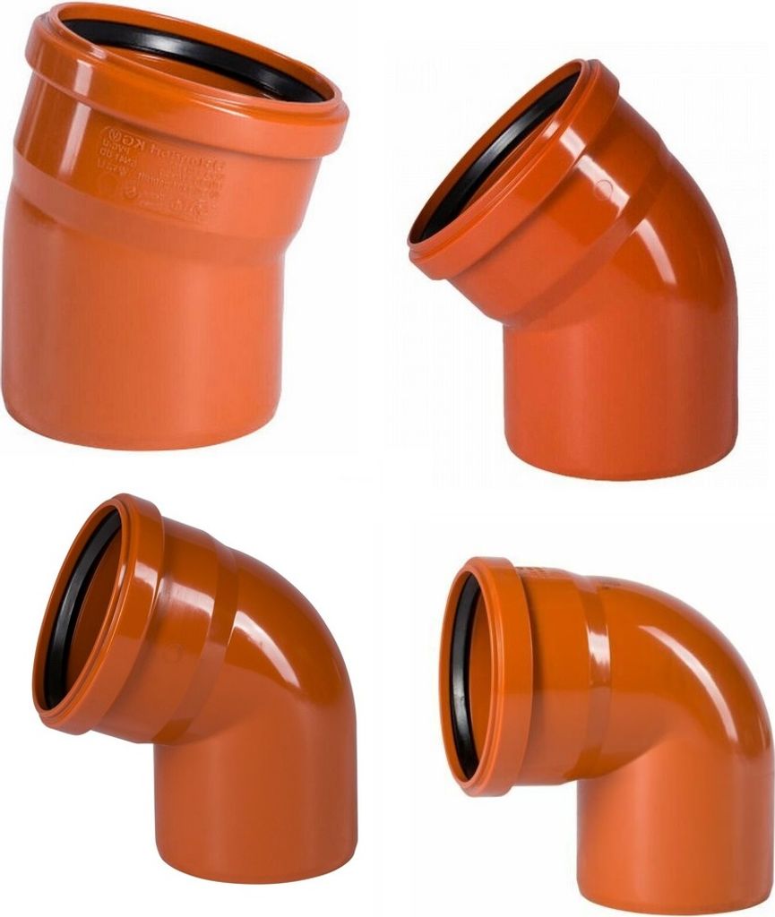 KG Bogen 90 Grad DN 250 Kunststoff Abwasserrohr Abflussrohr Kanalrohr