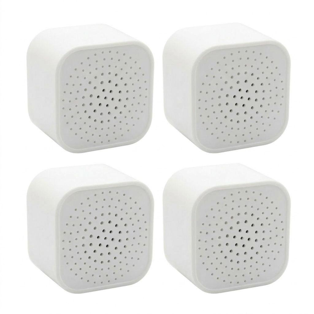 4er Set Mini Geruchsentferner 3,7 x 3,7 cm Aktivkohle Selbstklebend ca. 1 Monat Wirkung – Für Kühlschrank, Auto, Schrank & Schuhe