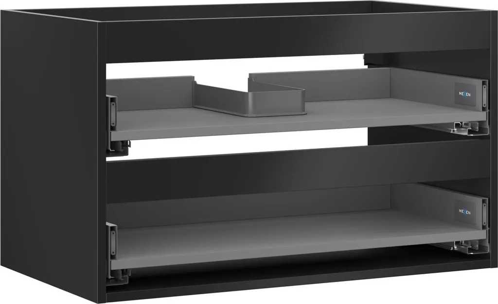 Meuble sous lavabo Mexen Box-A 80 cm noir mat 2 tiroirs 91AX0-0800-470