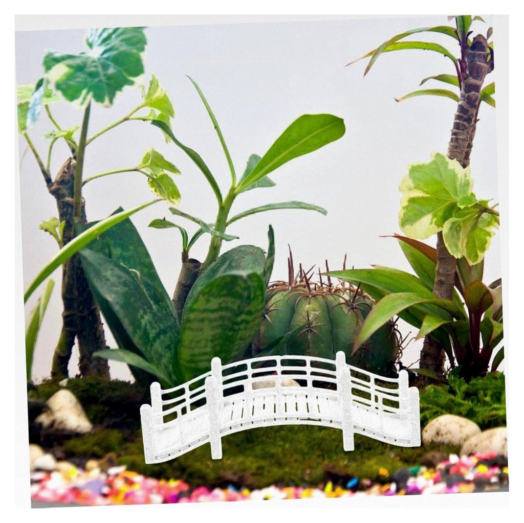 Miniatur Bogenbrücke für Garten Dekoration Wetterfeste Kleine Vintage Brücke aus Harz für Terrasse und Bonsai