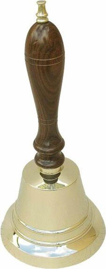 Tischglocke 22cm Handglocke Glocke Messing mit Holzgriff