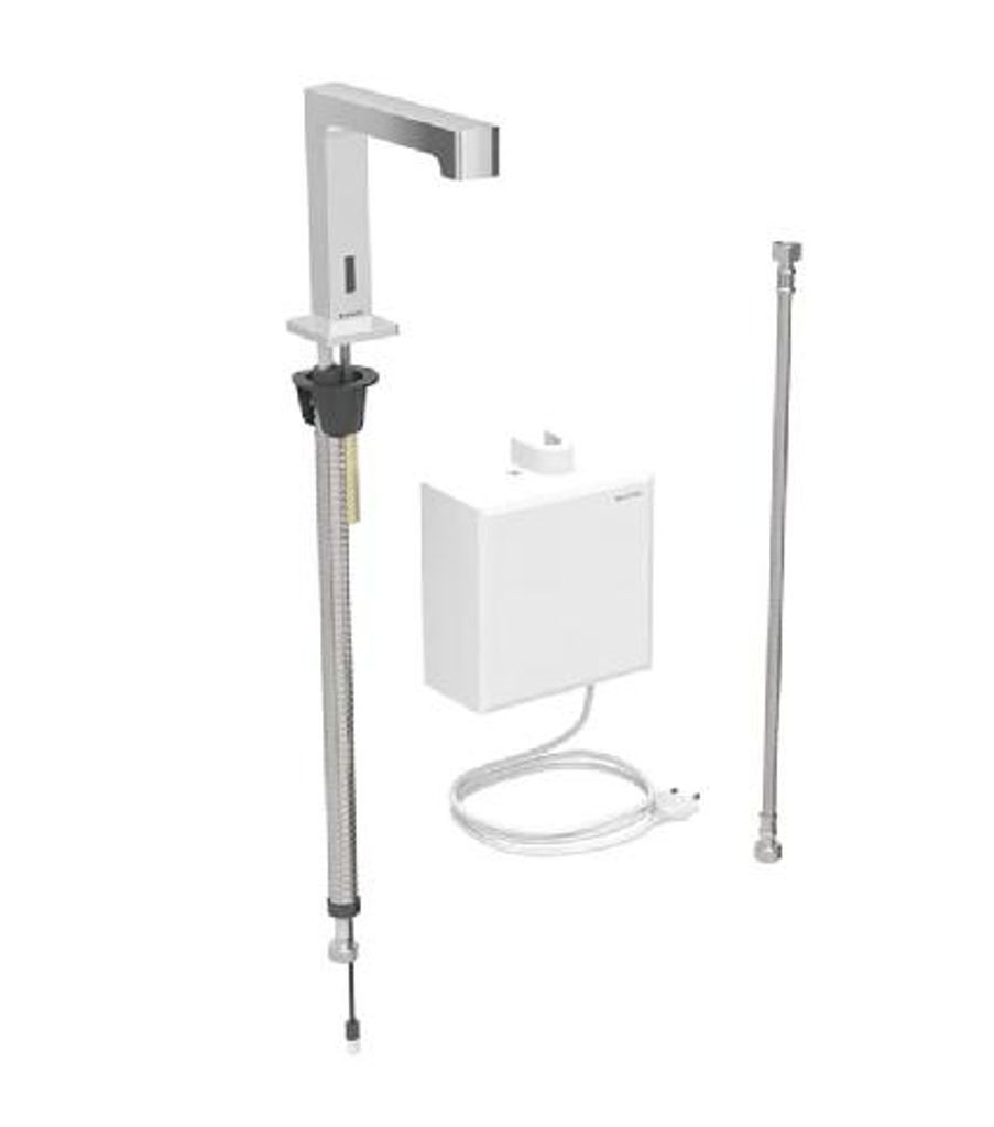 Geberit Brenta Waschtischarmatur, Ausladung 195mm, ohne Mischer, Netzbetrieb, mit AP-Funktionsbox, 116.171.21.1