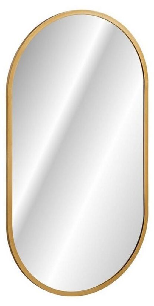 LED-Badezimmerspiegel in Gold, oval, 90x50 cm, ultradünn