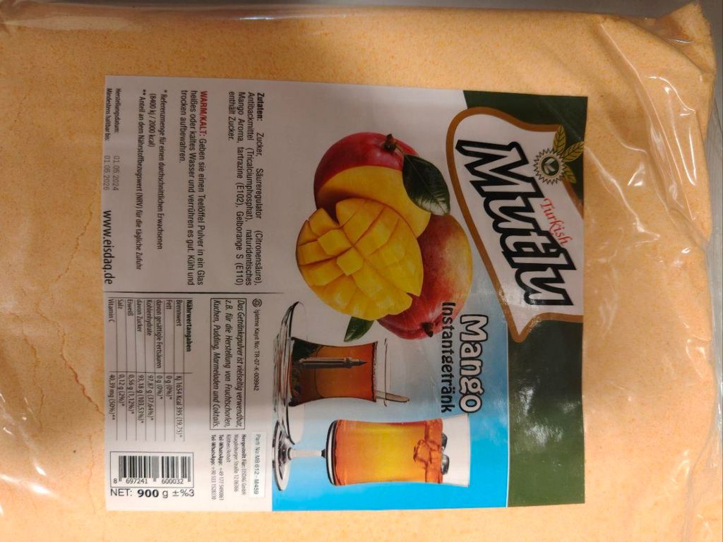 Mutlu Mango Instantgetränk 900g Produktbild 