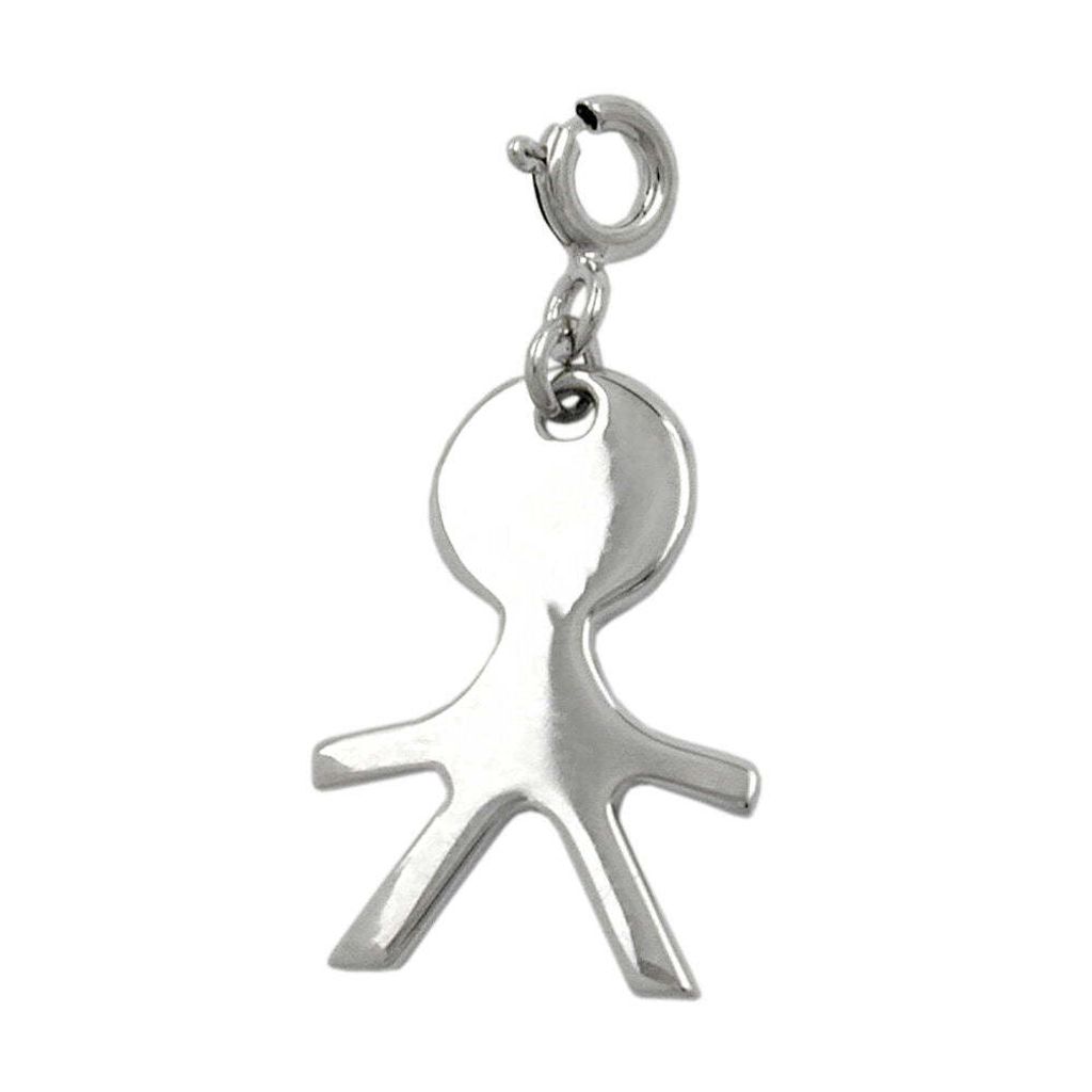 Anhänger 19x13mm Charm Junge glänzend rhodiniert Silber 925 silber 19x13mm