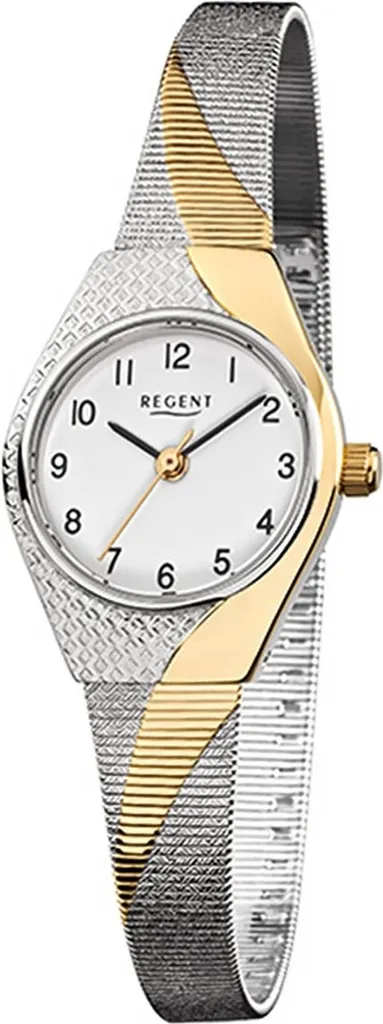 Regent orologio da donna in acciaio F-746 quarzo bracciale argento oro D2URF746