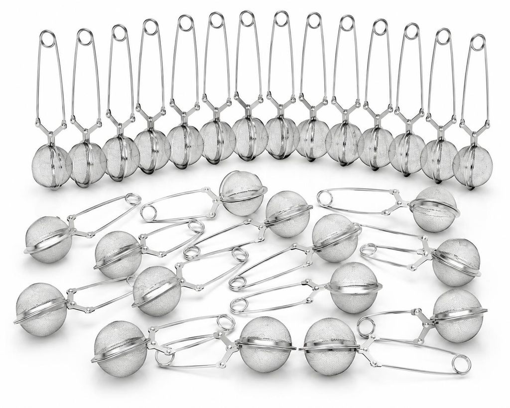 13 Stück Teezange aus Edelstahl, 13er Set Teeklammer für lose Blätter, Tee Ei in Kugelform, Teefilter, Teesieb langlebig & vielseitig, Tassensie...