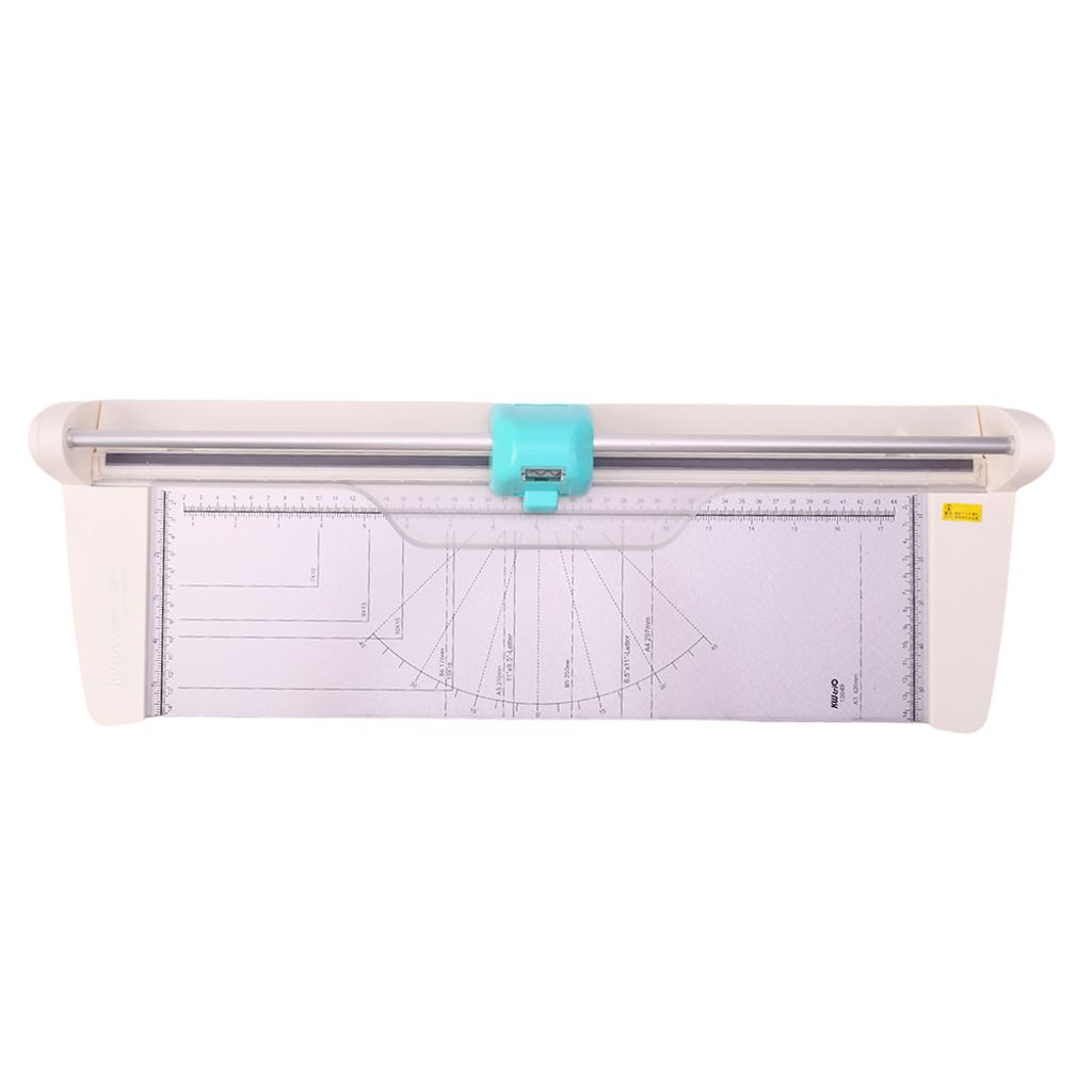 KWTRIO Papierschneider, 450 mm Breite, Papierschneider, Mehrzweck, mit 4 Schneidkoepfen, gerade Linien/Kurven/gepunktete Linien und Faltlinienschne...