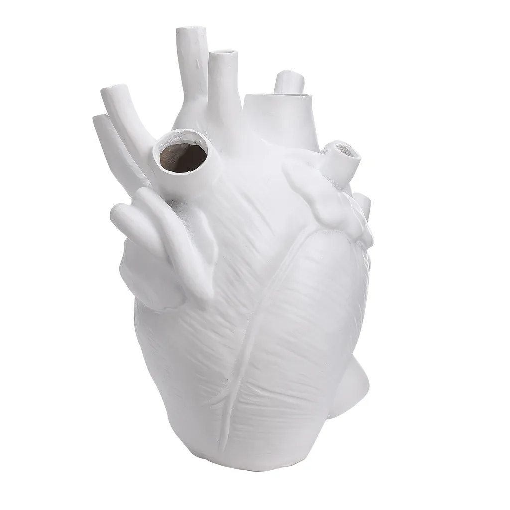 Vase cœur résine incassable pour décoration sécurisée sans risque