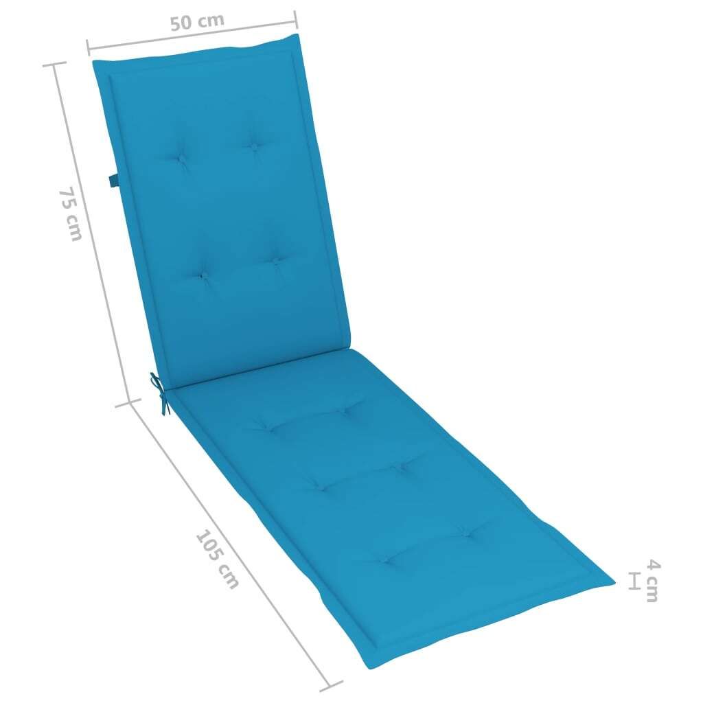 Möbel Liegestuhl-Auflage Blau (75+105)x50x3 cm - Produktbild 8