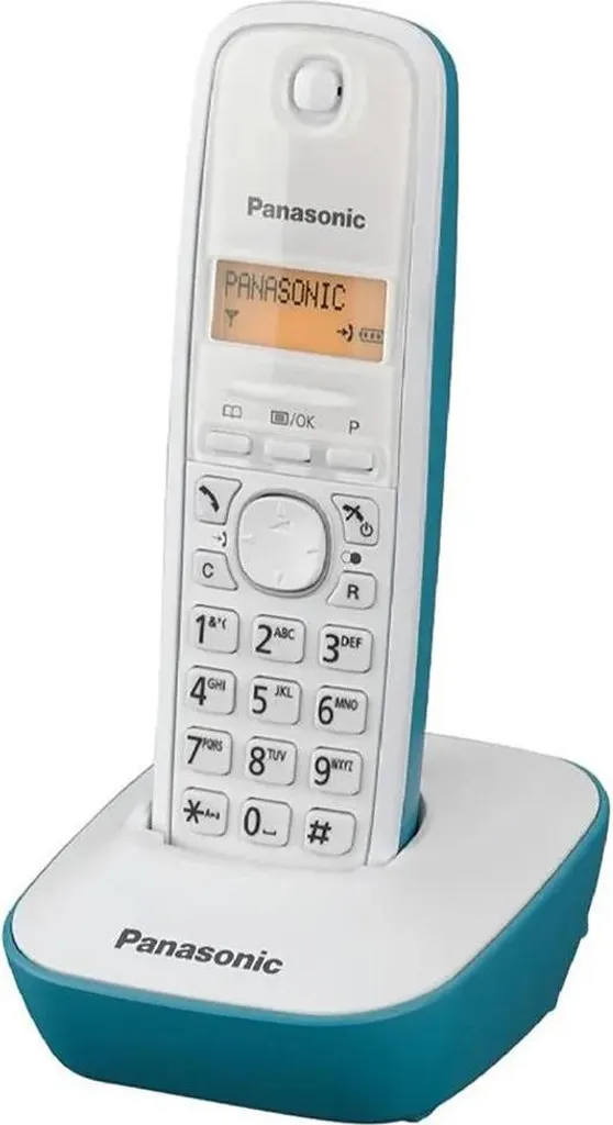Panasonic KX-TG1611 Téléphone sans fil avec répertoire 50 noms Blanc Bleu