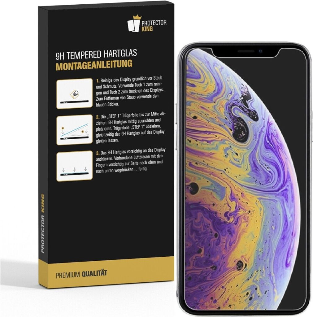 2x 9H Hartglas für iPhone XS Panzerfolie Displayschutz Schutzglas Schutzfolie KLAR Panzerglas