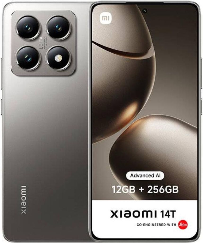 スマートフォン本体 Xiaomi 14T 12GB RAM 256GB ROM Titan Gray Xiaomi 14T 12GB + 256GB Titan Gray Smartphone Handys
