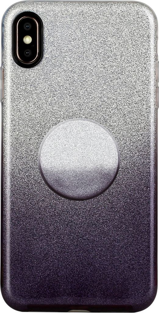 Für iphone X/XS/XR/XS MAX/11/11 pro MAX Handy Case Gradient Farbe Glitzer Pulverabdeckung mit Airbag Bracket schwarz