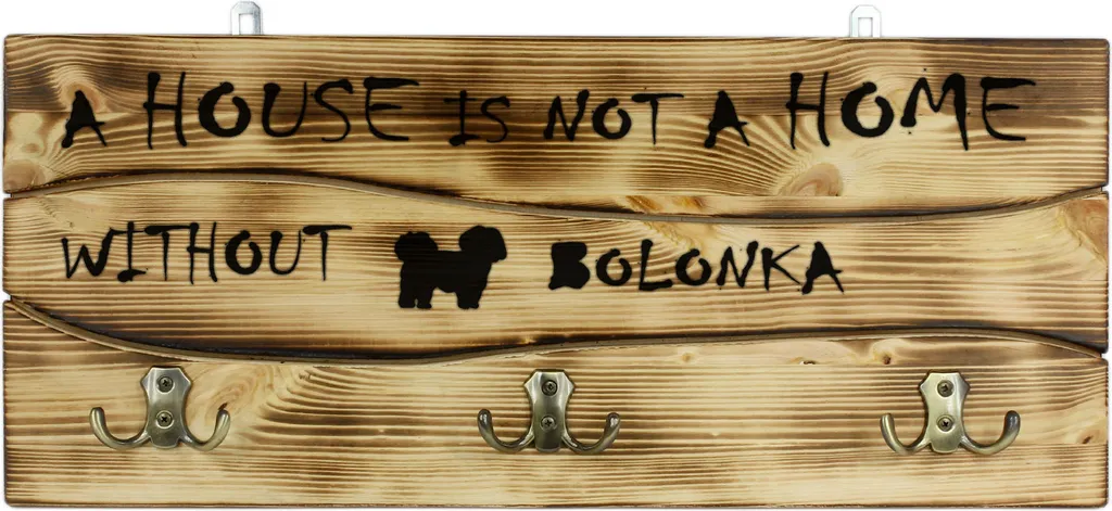 Bolonka Art-Dog porte-manteau mural et accroche médailles en métal noir