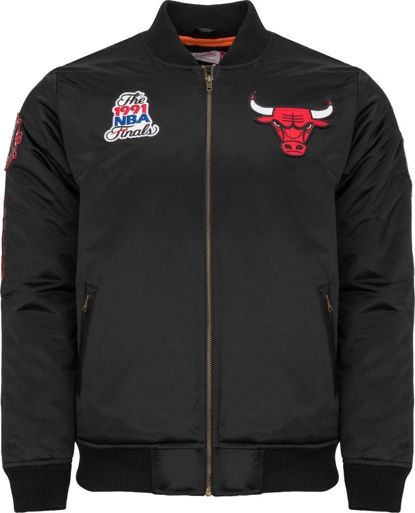 Mitchell & Ness NBA Satin Bomber Jacket Chicago Bulls black L