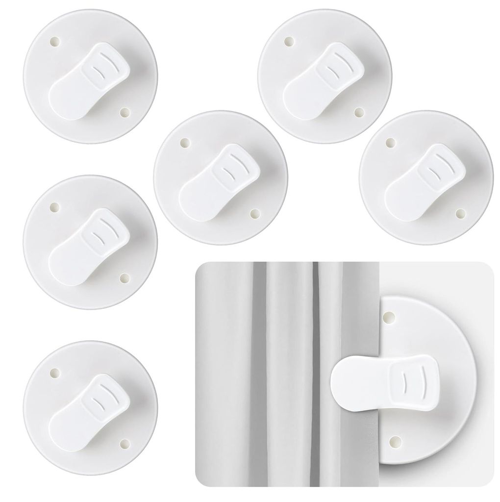 6er-Pack Duschvorhangclips, Spritzschutzclips, Produktbild 