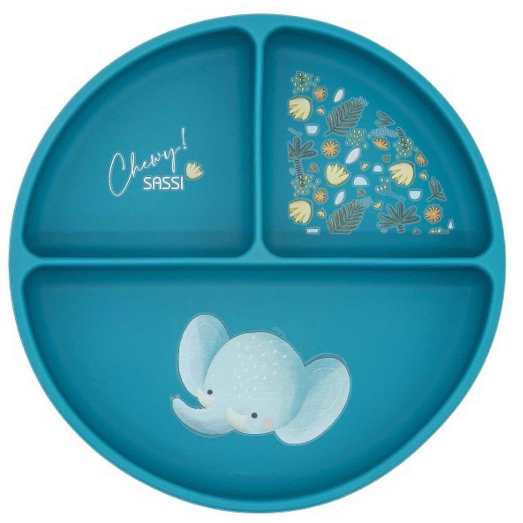 Silikonteller mit Saugnapf Elefant / Sassi