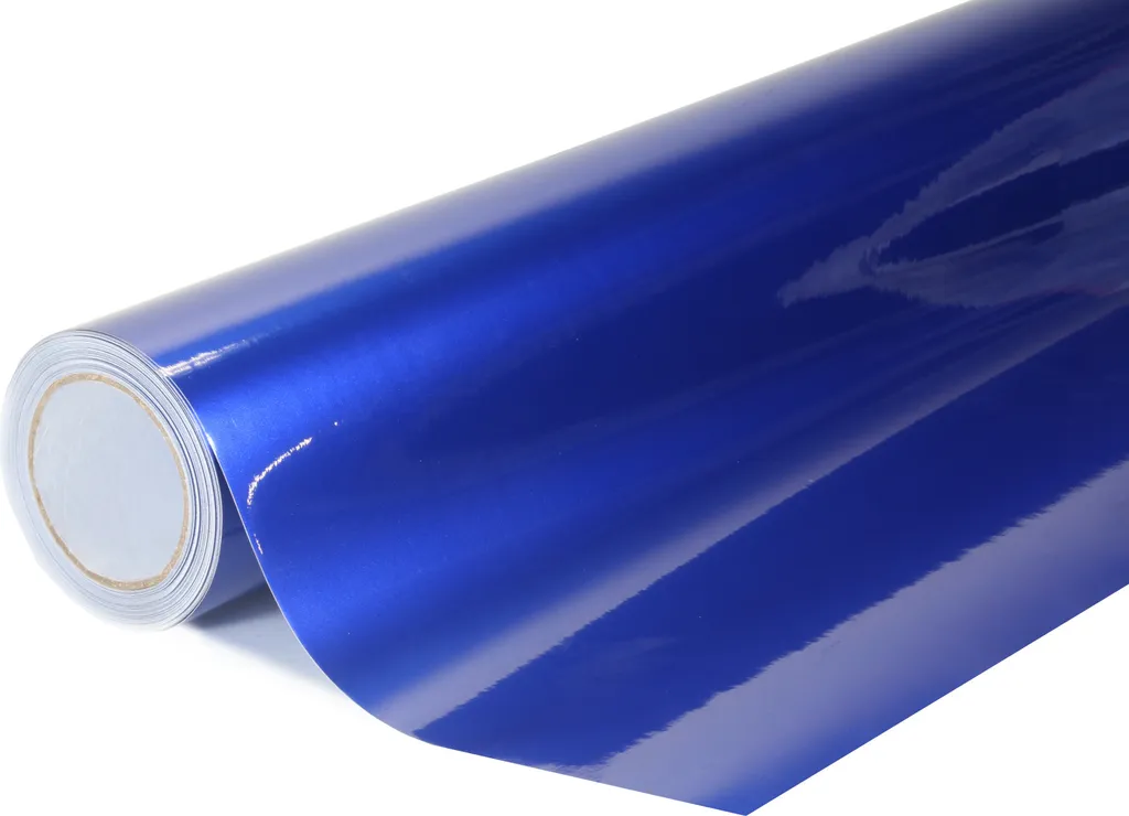 Film wrap bleu foncé brillant métallique 152x1500cm pour covering auto