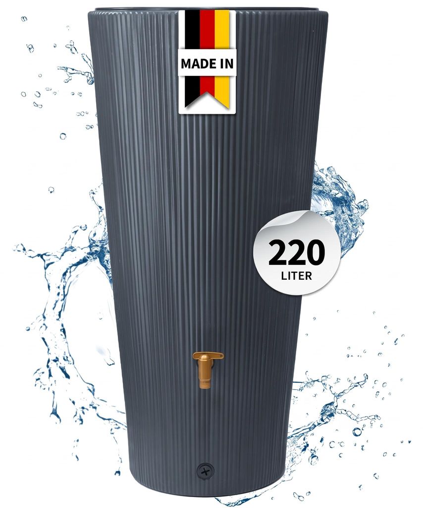 4rain VASO DECOR 2in1 regenton 220 L graphite grey incl. Productafbeelding  AI-gegenereerde afbeelding