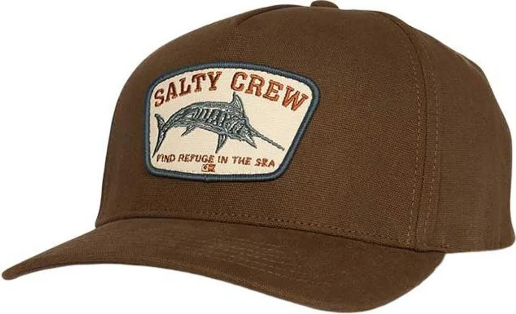 Casquette de Pêche Billfisher Salty Crew Marron - Chapeau Réglable Homme Coton