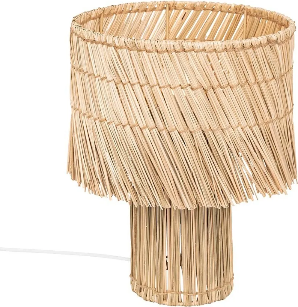 Lampe Laura Eazy Living en Bois de Pin et Abat-jour Beige - 38cm Hauteur