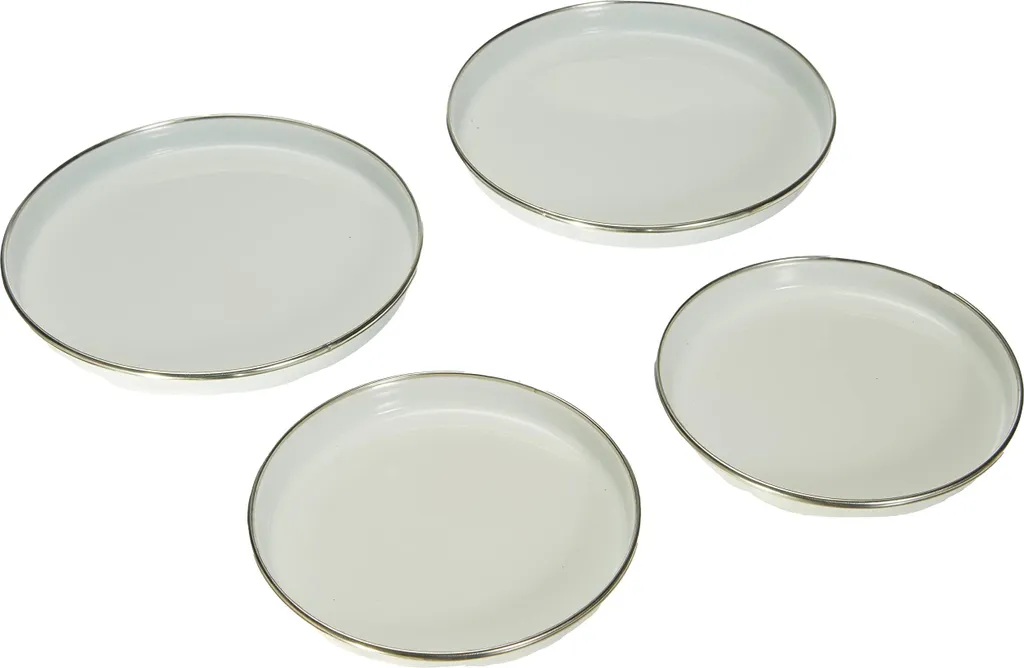 Karl Krüger Set de 4 plaques de cuisson émaillées blanches polyvalentes - 5
