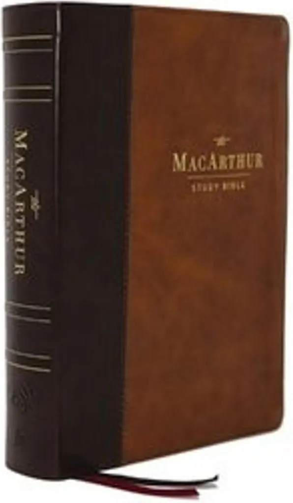 Bible d'étude MacArthur ESV 2nd Edition en cuir synthétique marron